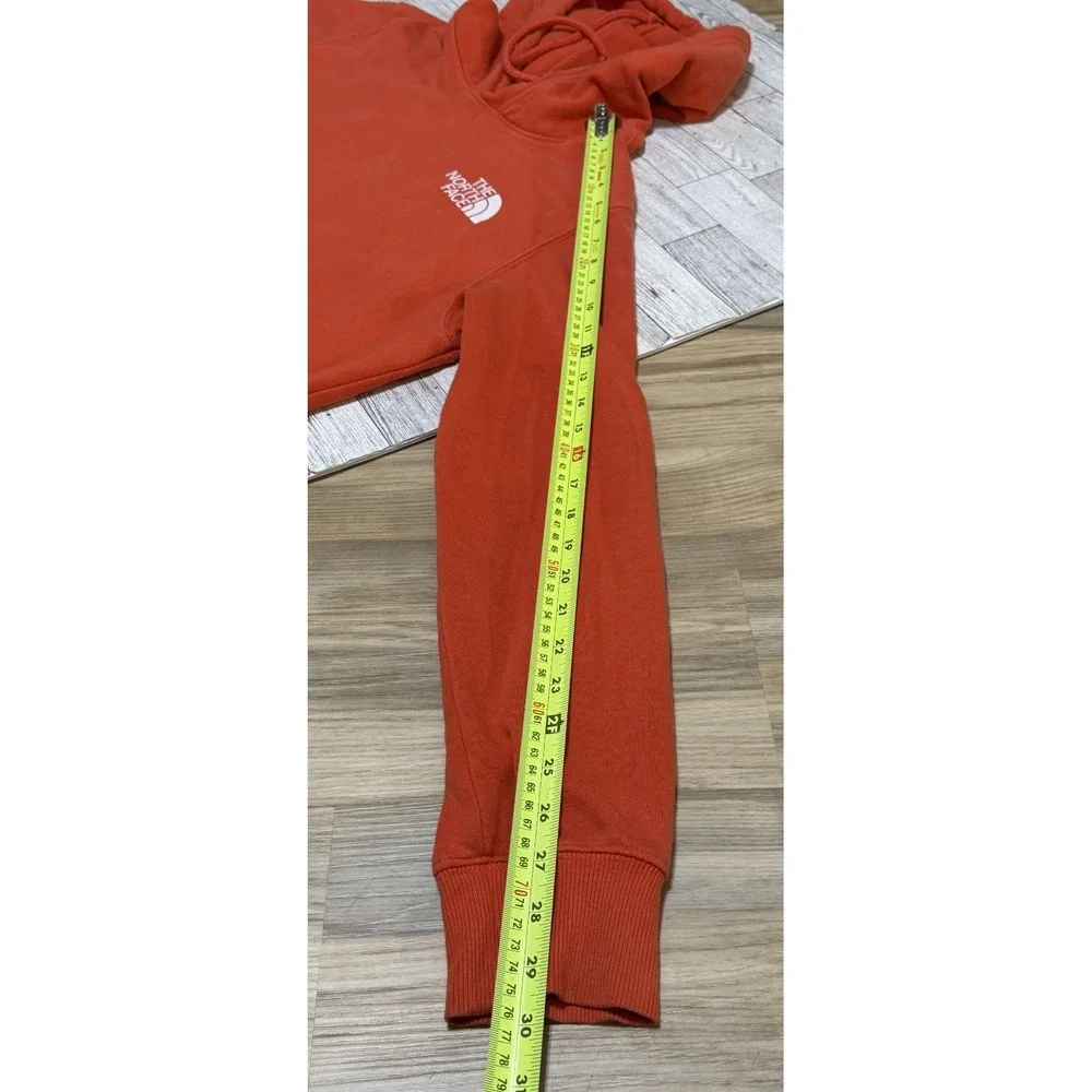 The North Face Mens Red Orange Box Logo Never Stop Exploring Hoodie MEDIUM